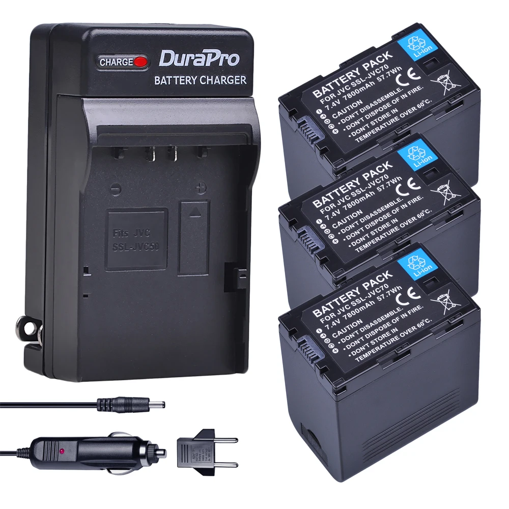 3pc 7800mAh SSL-JVC70 SSL JVC70 аккумулятор и автомобильное/настенное зарядное устройство для