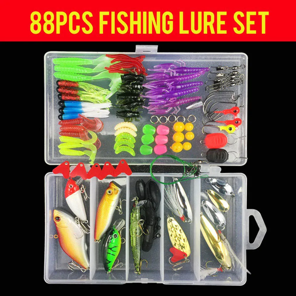 WALK FISH набор рыболовных приманок снасти смешанные жесткие и мягкие приманки