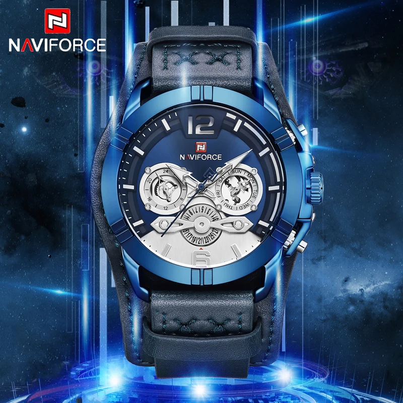NAVIFORCE мужские часы Топ люксовый бренд модные спортивные повседневные Аналоговые