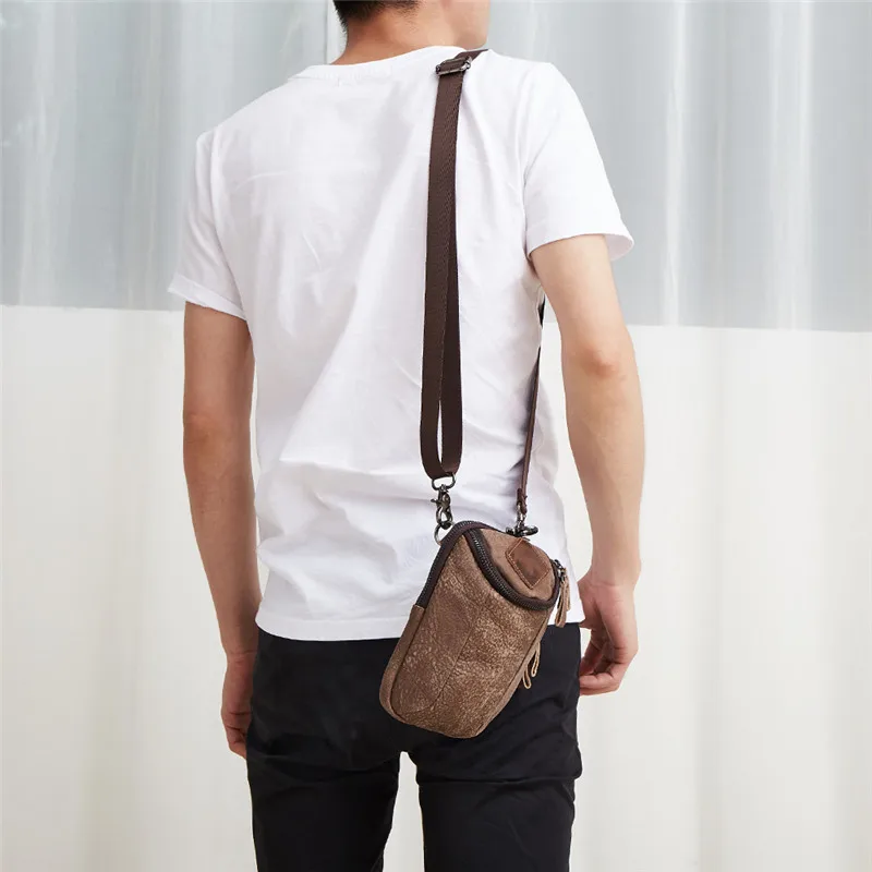 Nesitu коричневый, черный хаки Кофе из натуральной кожи Для женщин Для мужчин Поясные Сумки Настоящее кожи Женский Телефон поясная сумка мужская сумка M6331