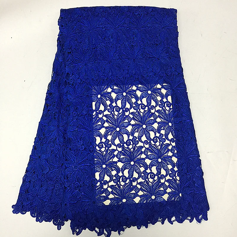 

2018 African polyester nigerian guipure cord Swiss lace,high quality water soluble lace Fabric for dresses 5 yards /lot TP52080