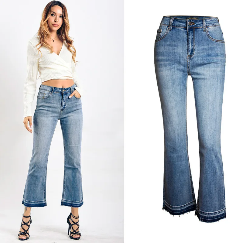 Women Casual High Waist Flare Plus Size Skinny Long Jeans Female Streetwear Boyfriend Denim Trousers Ladies Sexy Hot Jean Pants