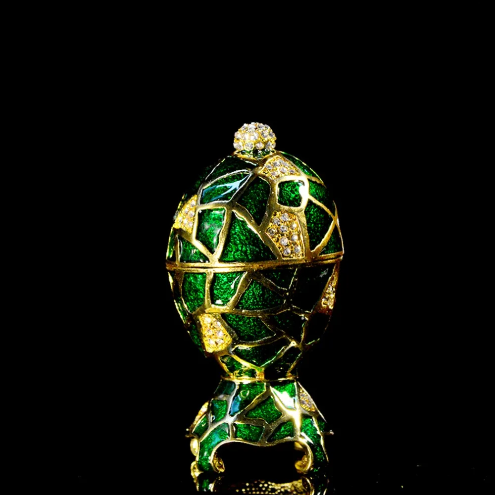 QIFU Новое поступление коллекция зеленых яиц Faberge для шкатулки ювелирных изделий |