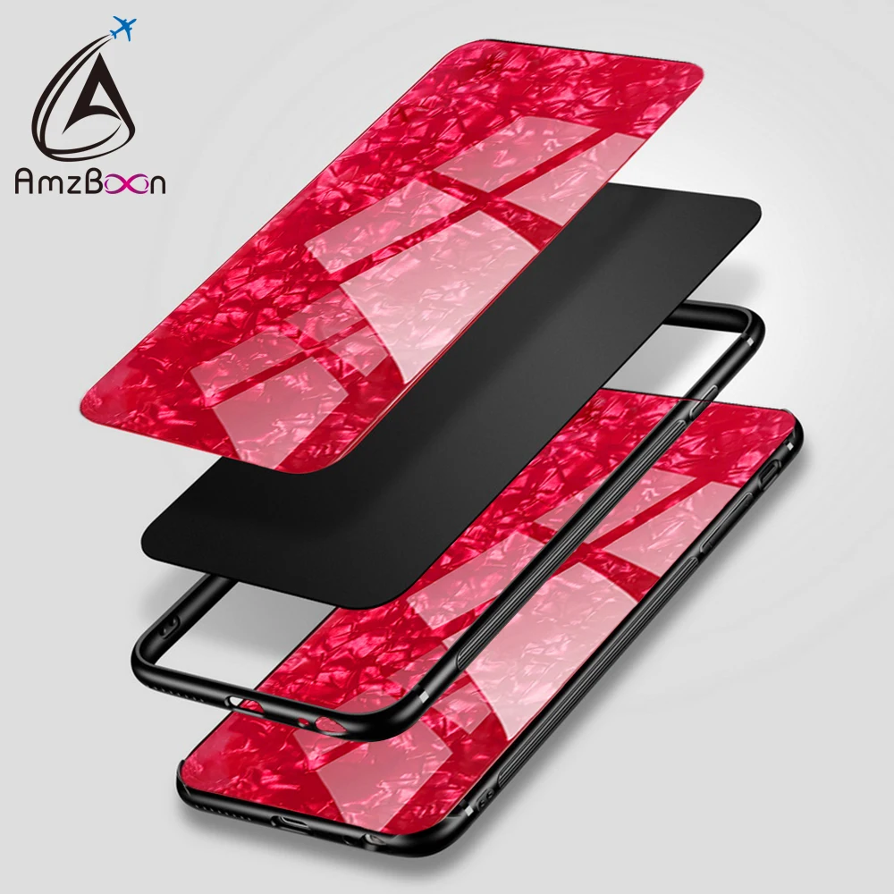 Amzboon Super Hand Feeling TPU Back Glass Protector Silicone Cover Shell For iPhone 6/6s Plus Phone Conque Shock-proof bag Case |