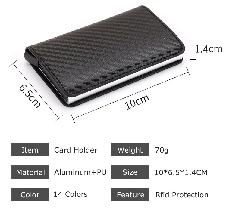Новая мода мужской кожаный кредитный держатель для карт блокирующий RFID Алюминиевый Чехол для карт женский тонкий металлический короткий кошелек для мужчин