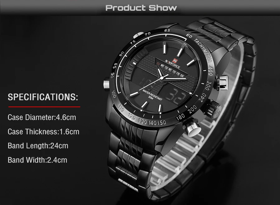 NAVIFORCE мужские часы Топ люксовый бренд водонепроницаемые часы с датой мужские полностью стальные повседневные Кварцевые Спортивные Наручные Часы Relogio Masculino