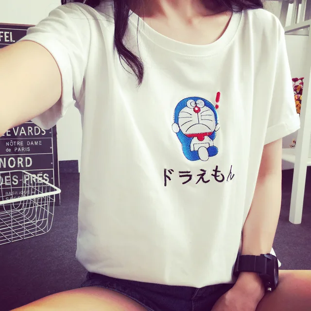 Flower High heeled shoes Cartoon watermelon Banana print Summer Women Tee Shirts Punk Round Neck Tops Girl Casual T-shirts | Женская