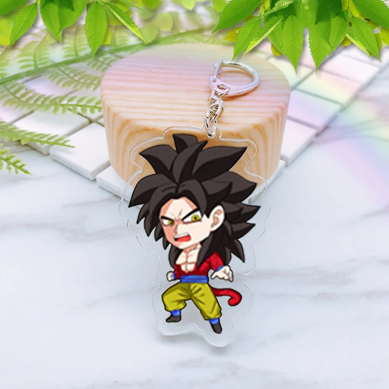 I Аниме Dragon Ball Z Сон Гоку акриловые двухсторонние брелоки с принтом Супер Saiyan Vegeta Frieza Мультяшные фигурки брелоки Portachiavi игрушки - Цвет: I