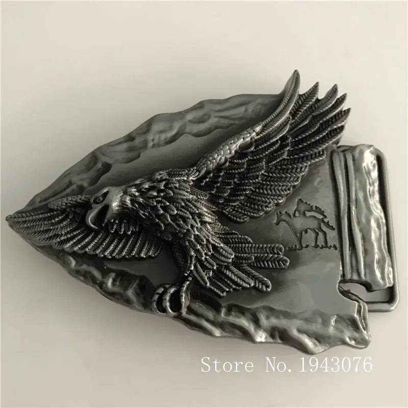 Retail New Style 3D Silver Flying Eagle Men's Metal Belt Buckles With Fashion Man Woman Jeans accessories For 4cm Wide | Дом и сад