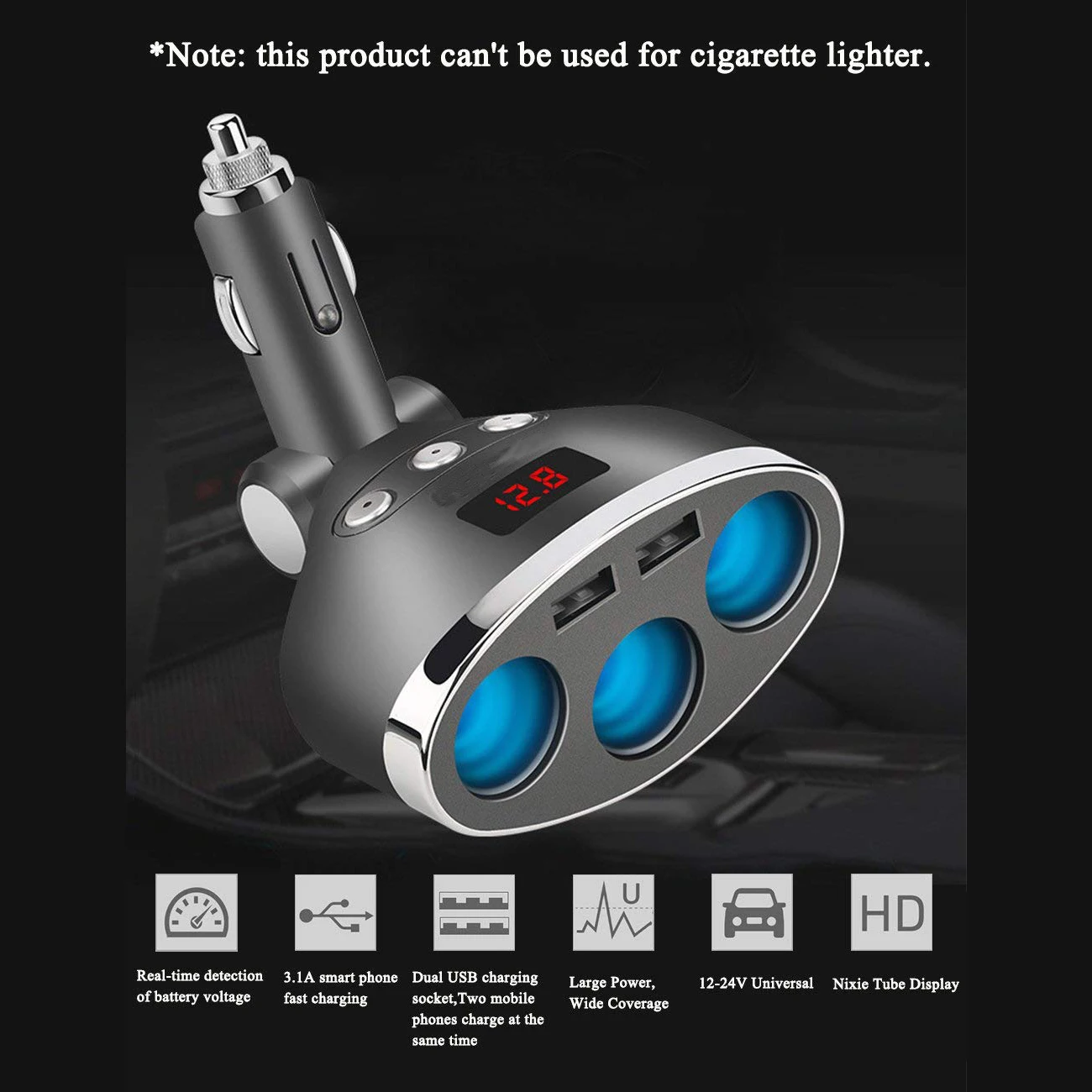 Автомобильное зарядное устройство 3 автомобильный прикуриватель адаптер