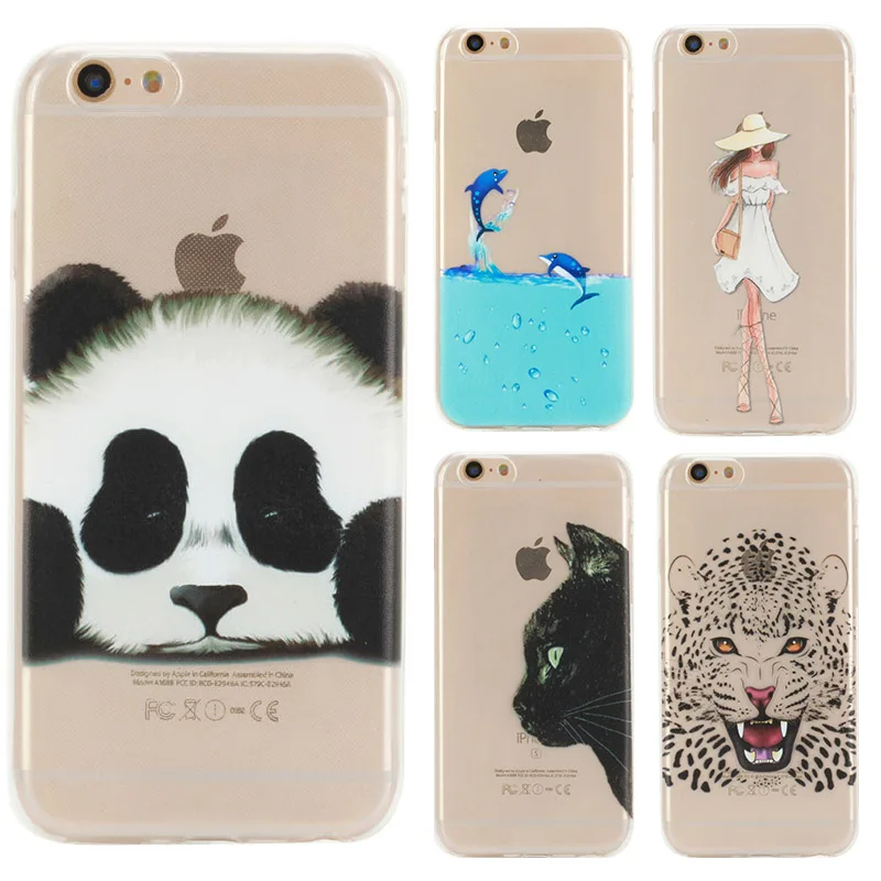 Силиконовый чехол для iPhone 6 plus прозрачный роскошный 3D Печать Обложка на plus/ s