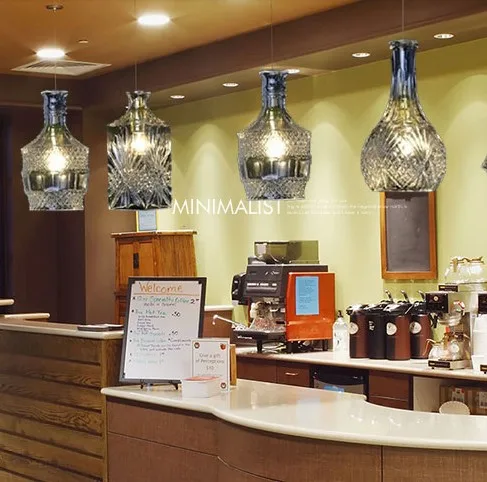 Светодиодные подвесные светильники в стиле ретро резные стеклянные