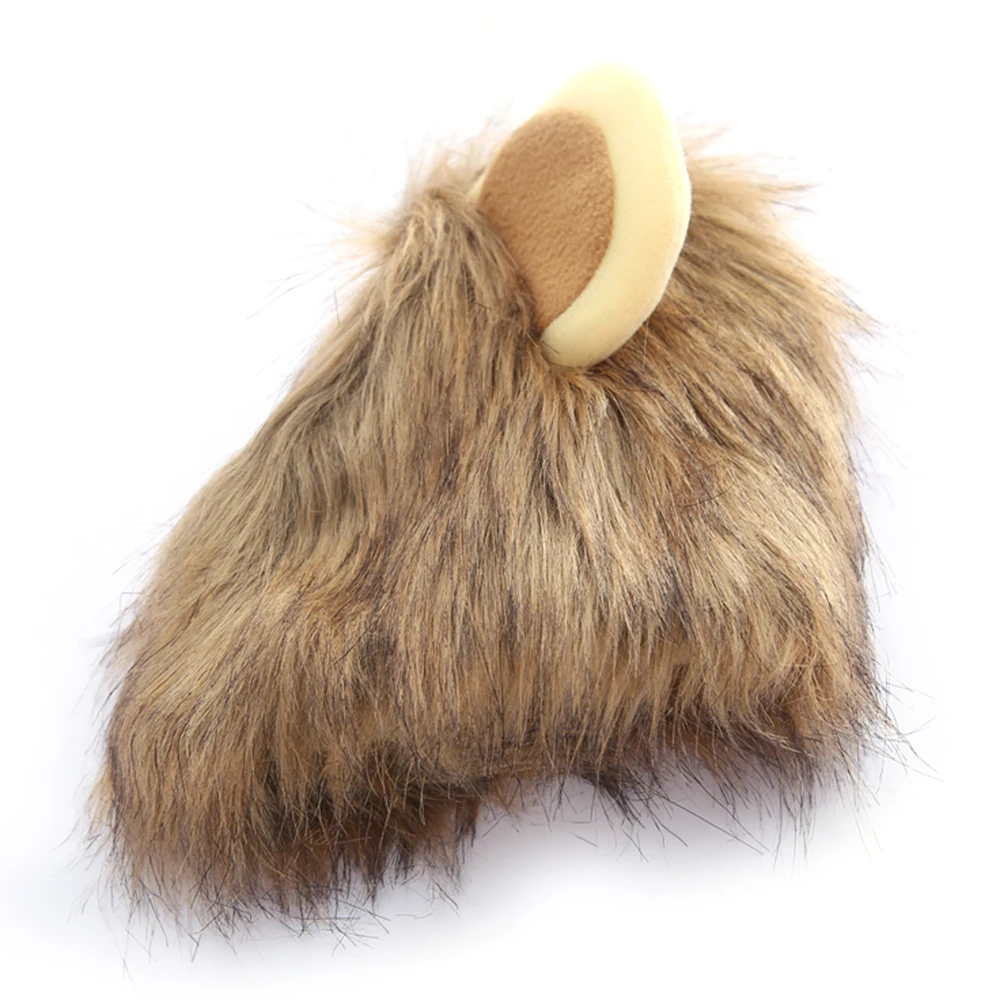 Шапки для кошек щенков собак имитация Львиной шерсти гривы ушей головных уборов