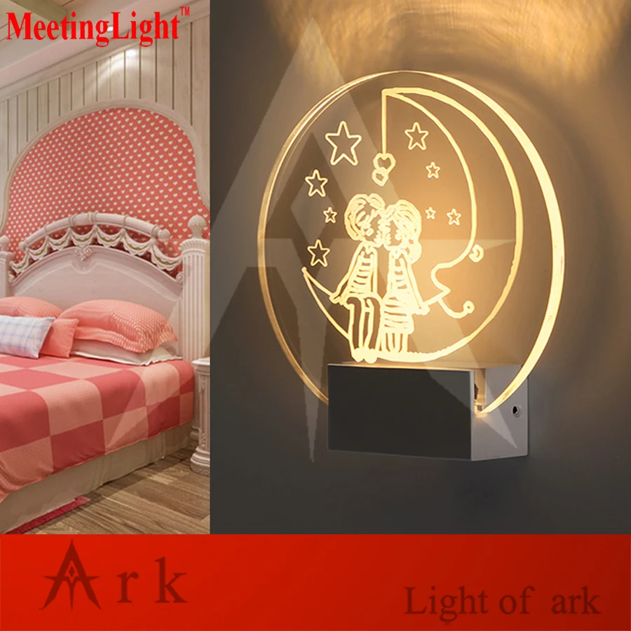 Современные домашние 8 Вт 3 вида цветов LED резные Акриловые Настенные Бра