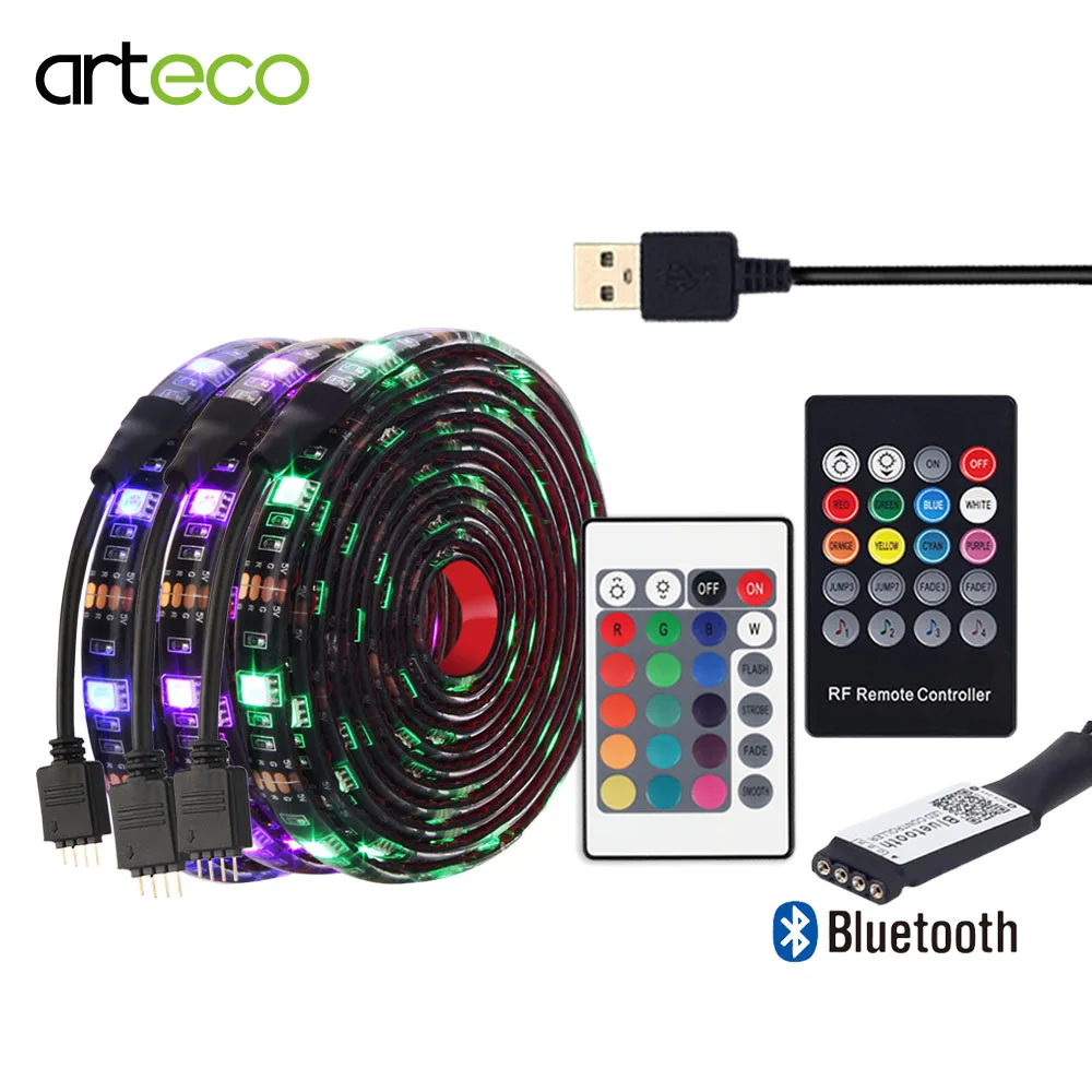 USB DC 5 V Светодиодный светильник 60 s/m 5050 RGB светодиодный водонепроницаемый Bluetooth/20Key