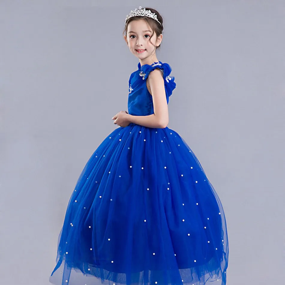 2018 платье принцессы для девочек Детские вечерние платья с открытыми плечами и