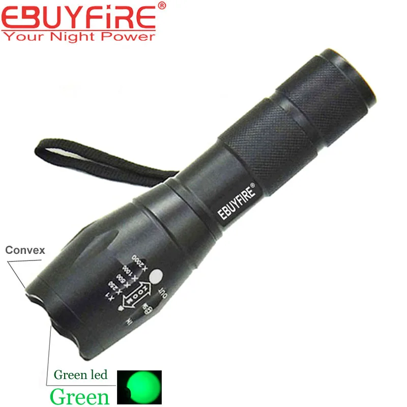 E17 lanterna зеленый свет светодиодный фонарик водонепроницаемый EBUYFIRE|green light led
