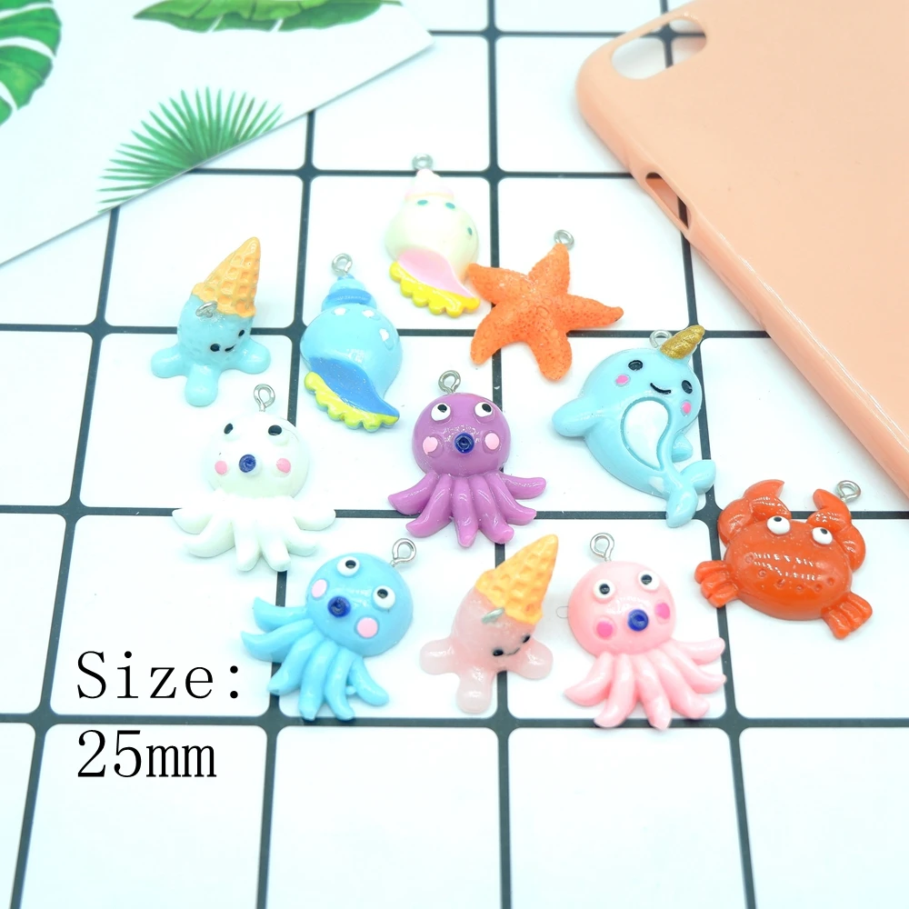 Kawaii Осьминог Морская звезда Краб винт подвески для DIY украшения Браслеты