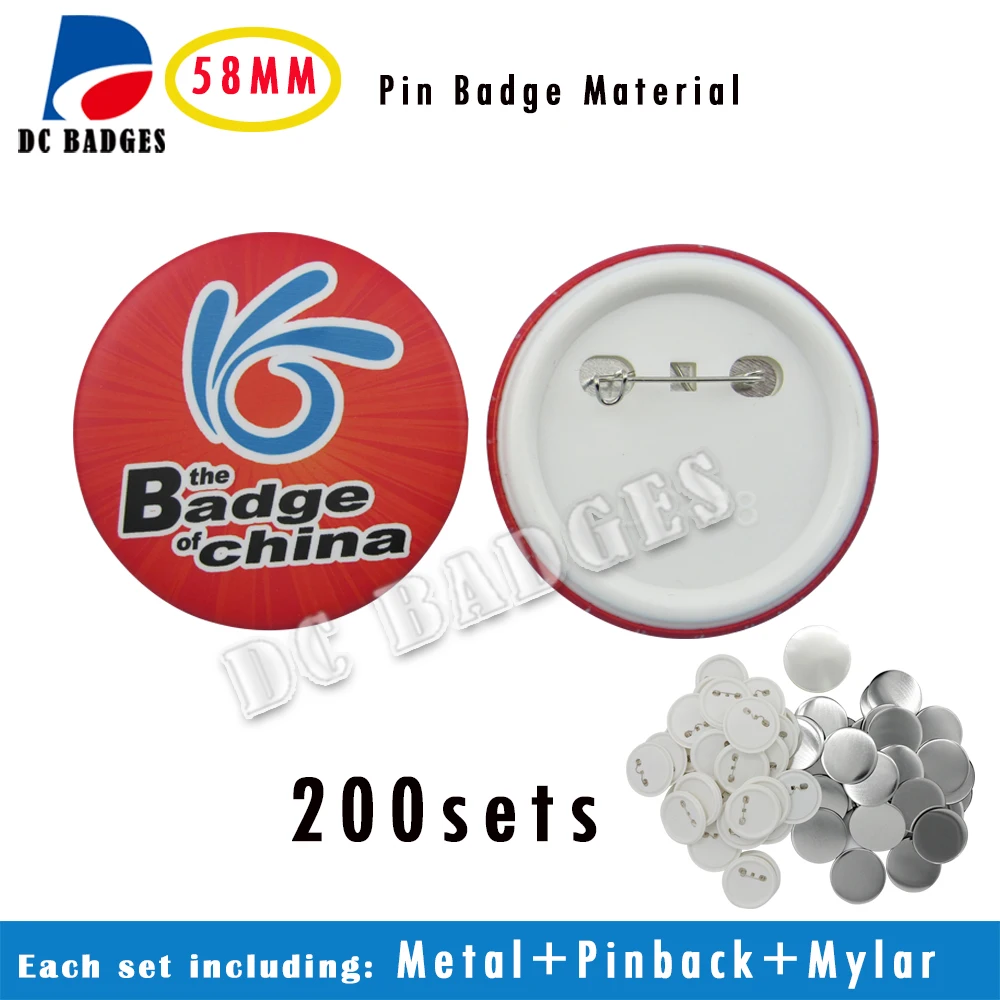 Free Shipping Button Machine with 32/44/58mm round mould +Badge material +mirror keychain+3 pcs paper cutter |