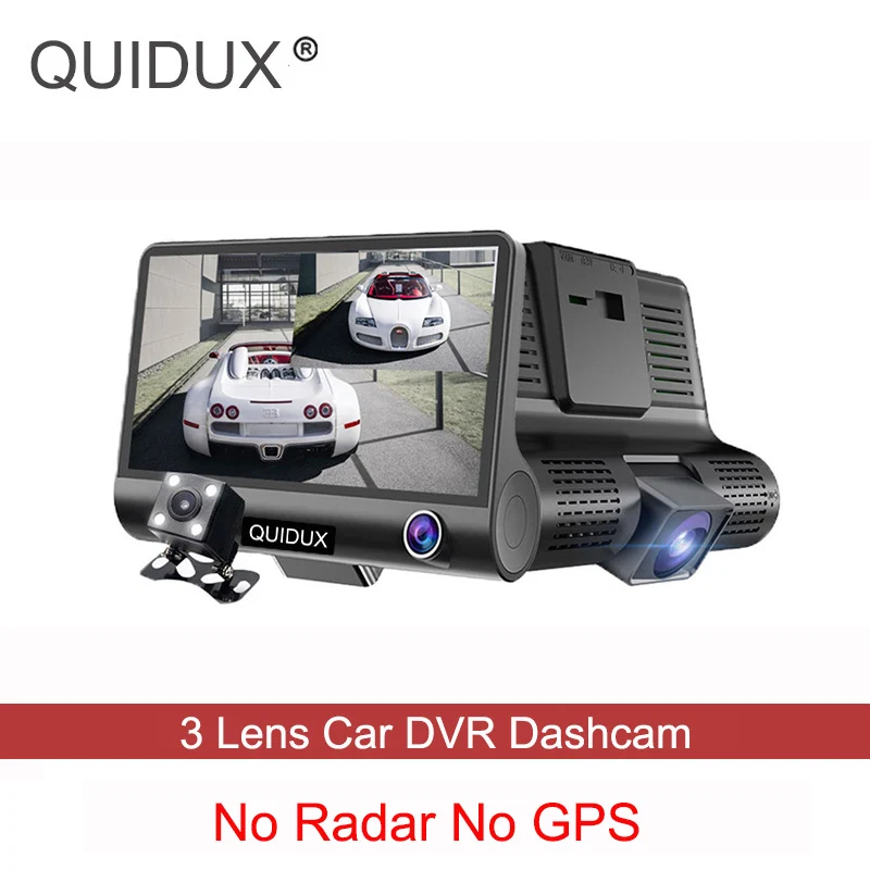 only dvr 3 в 1 Автомобильный видеорегистратор скорость радара+ gps 4,0 дюймов 3 объектива Видео рекордер видеорегистратор Анти радар ночное видение только для России - Название цвета: only dvr