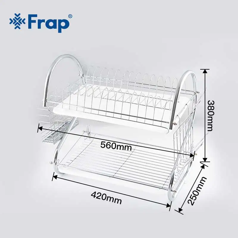 Frap Kitchen Organizer 2 layers Storage Racks for Bowl Plate Dish Cup Holders Drainer Integrated Tool | Дом и сад
