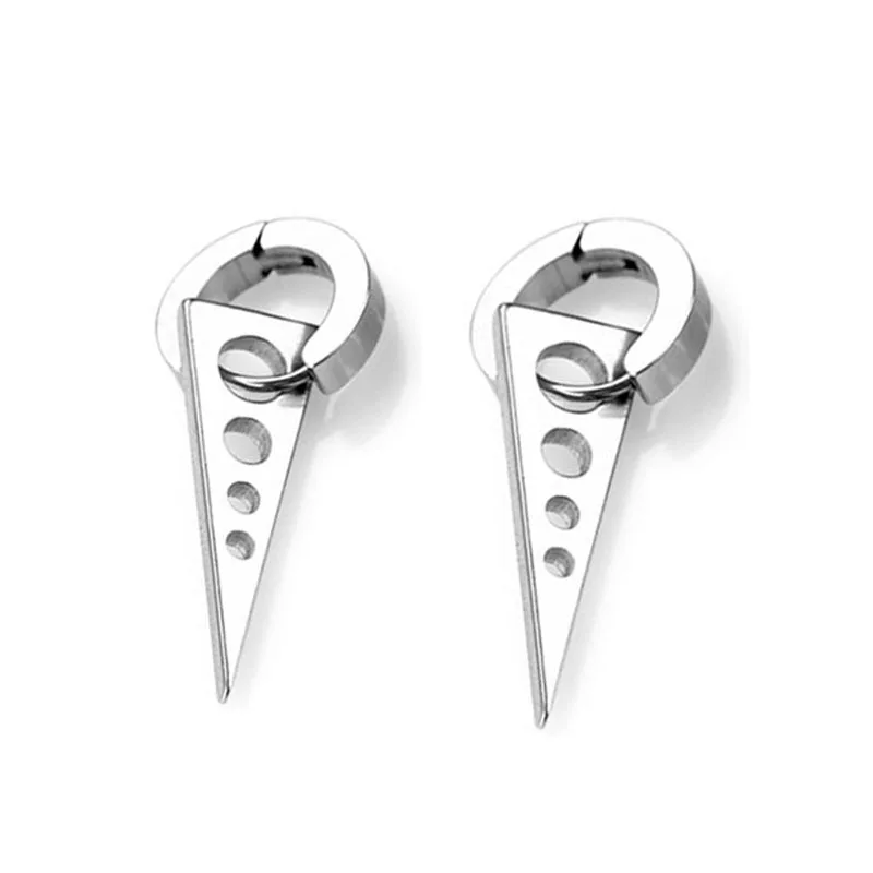 YongChang Cool earrings triangle pendant man woman fashion piercing jewelry 1 pair | Украшения и аксессуары