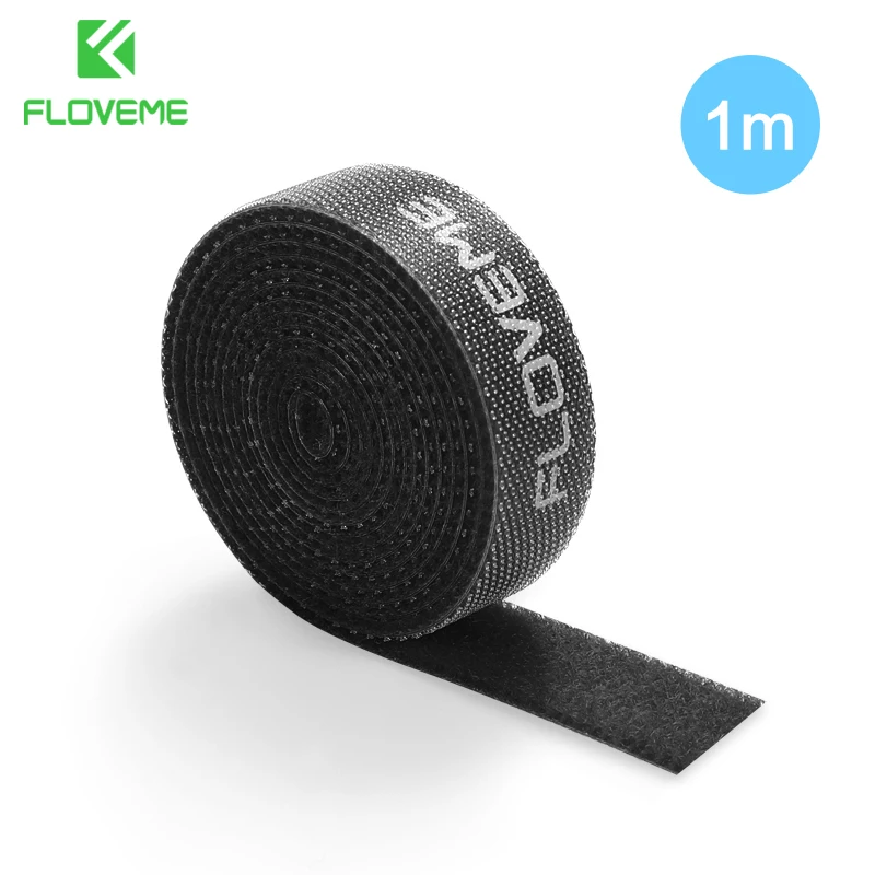 Black 1m FLOVEME кабельный менеджмент организатор провода шнур клип протектор USB кабель управление держатель кабеля для айфун тип - Цвет: Black 1m