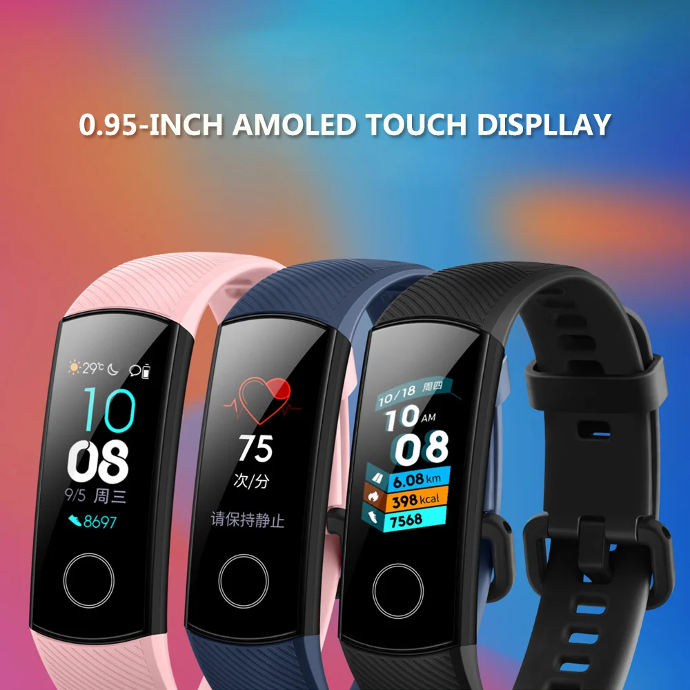 huawei Honor Band 4 умный Браслет Amoled цветной 0,9" сенсорный монитор сердечного ритма во время сна плавательный фитнес-браслет