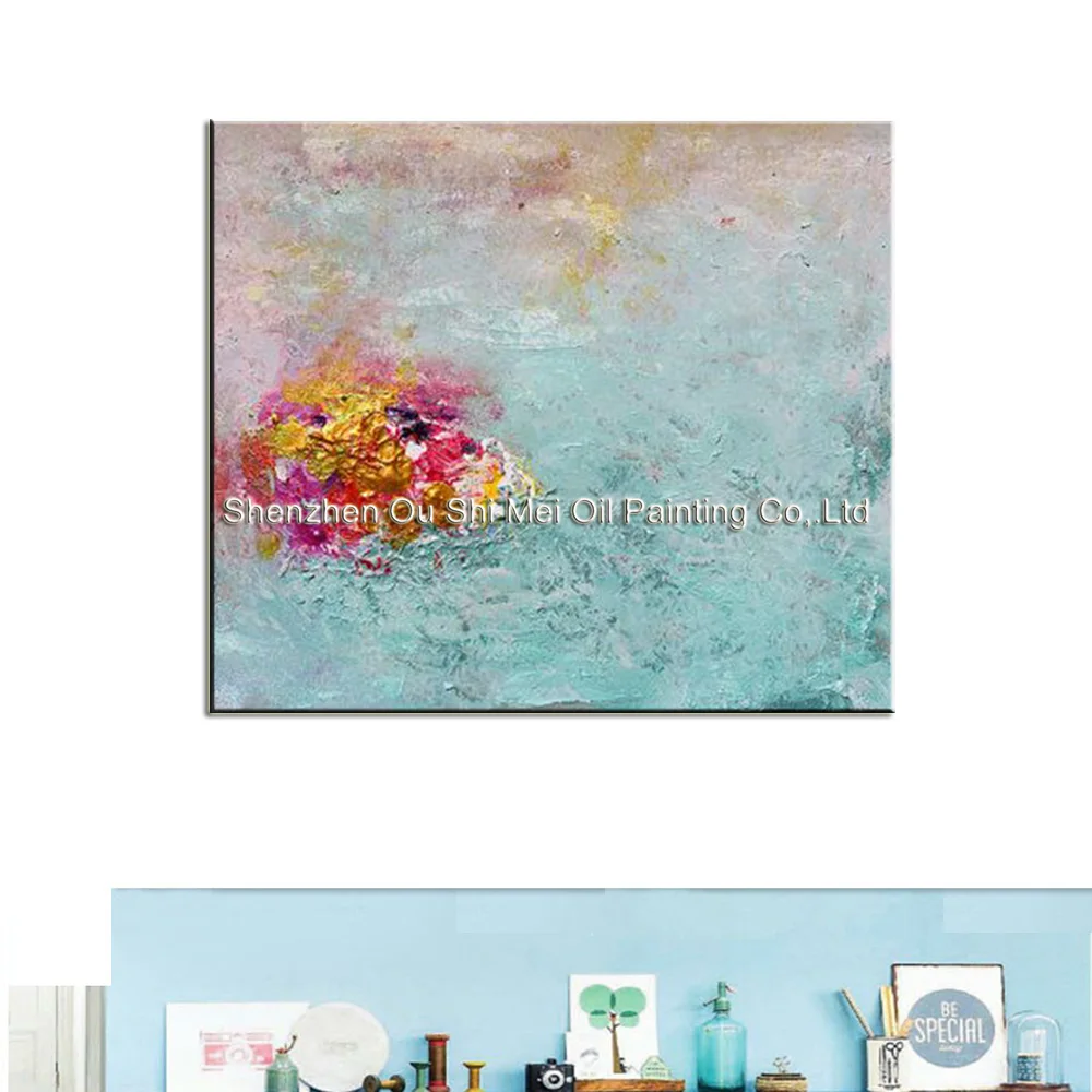 Ручная роспись Современная картина маслом на холсте от производителя Синяя