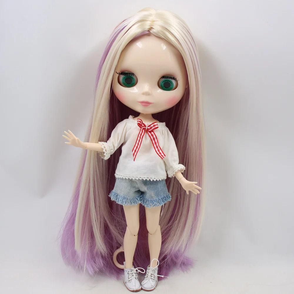 Ледяной обнаженный завод Blyth Кукла № BL6025/2137/6122 блонд микс фиолетовые и розовые волосы белая кожа соединение тела Neo 1/6