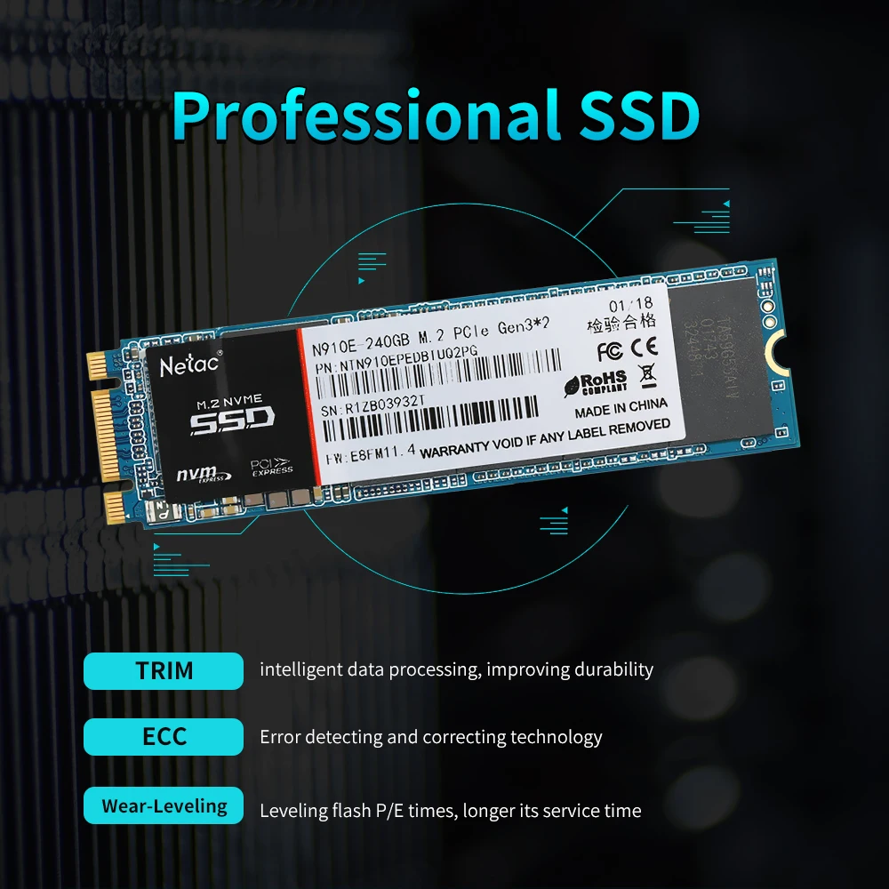 Netac N910E 240 ГБ 120 M.2 2280 NVMe твердотельный накопитель HDD SSD диск для ноутбука