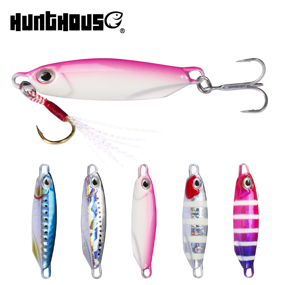 

Hunthouse fishing lure metal jigging bait for trolling fishing 15 18 28g 38g 56g DRAG CAST SLIM with PE line isca artifical