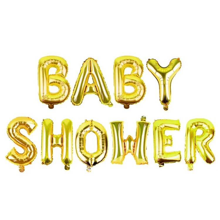 Gold baby shower LAPHIL Baby Shower баннер его мальчик девочка поставка шаров для праздников украшения для младенцев пол показать крещение Синий Розовый баллоны - Цвет: Gold baby shower