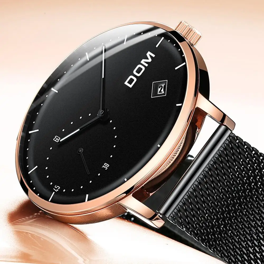 DOM часы Для мужчин s лучший бренд класса люкс спортивные для военные кварцевые