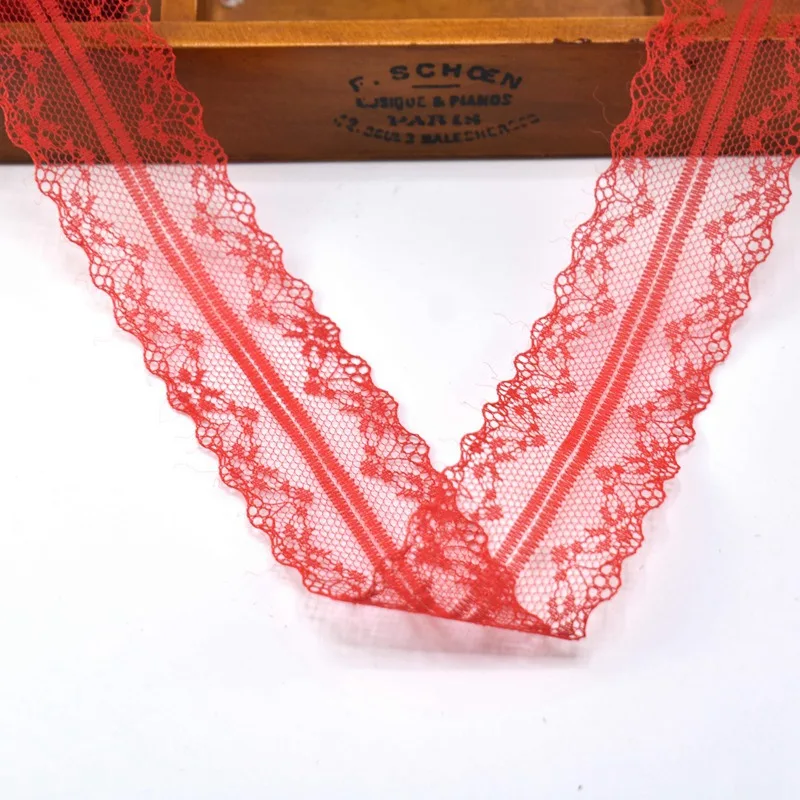 10 ярдов/партия белая кружевная ткань лента 40 мм широкая сетчатая отделка кружево