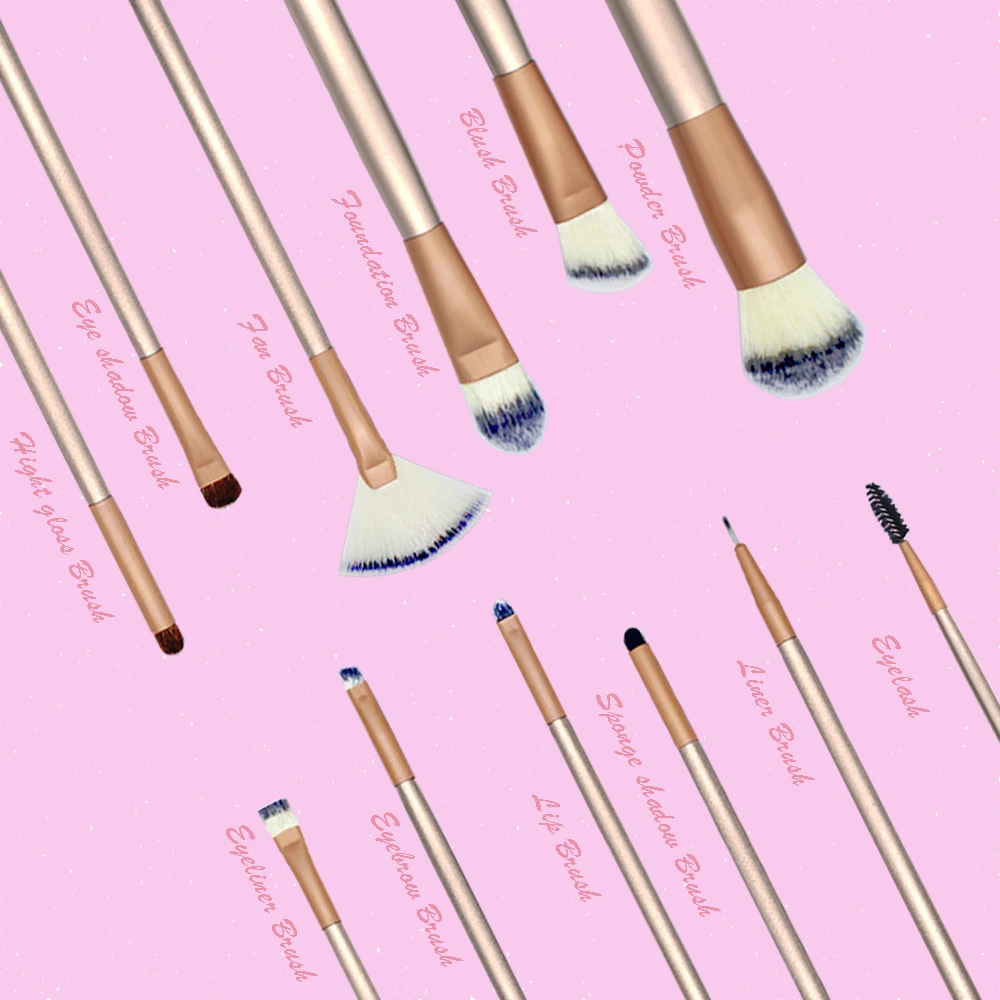 GYP 12 шт./партия профессиональная простая мягкая Кисть для макияжа из волокна