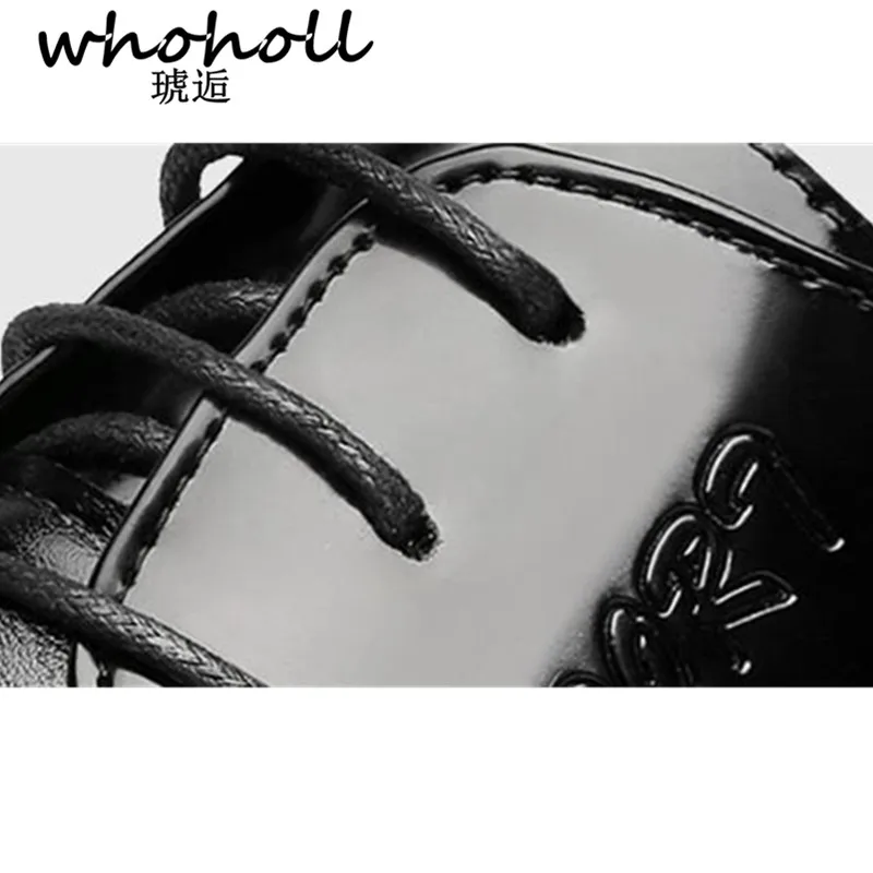 WHOHOLL/дышащие мужские туфли-оксфорды с острым носком официальная модельная обувь