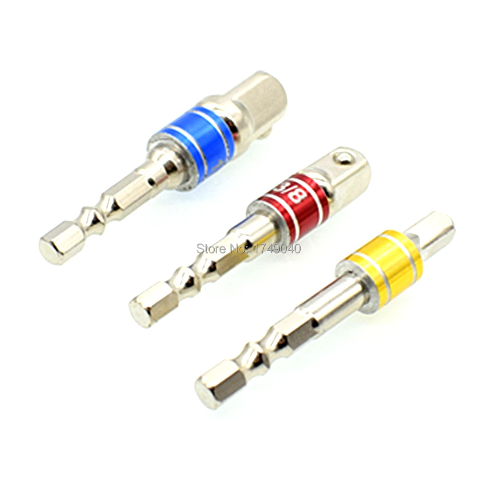 Гнездо адаптера 3 шт. набор 1/4 &quotшестигранный хвостовик до 1/4&quot 3/8 &quot1/2&quot Ударные