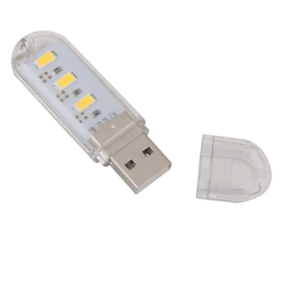 10 шт./лот мини USB лампа для книг 3 светодиода энергосберегающий ночник