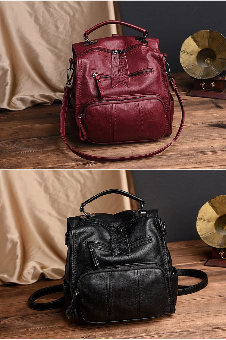 Винтажные кожаные рюкзаки, Женская дорожная сумка через плечо, Sac A Dos, горячая Распродажа, школьные сумки для девочек, рюкзак, женская сумка, Mochila Feminina