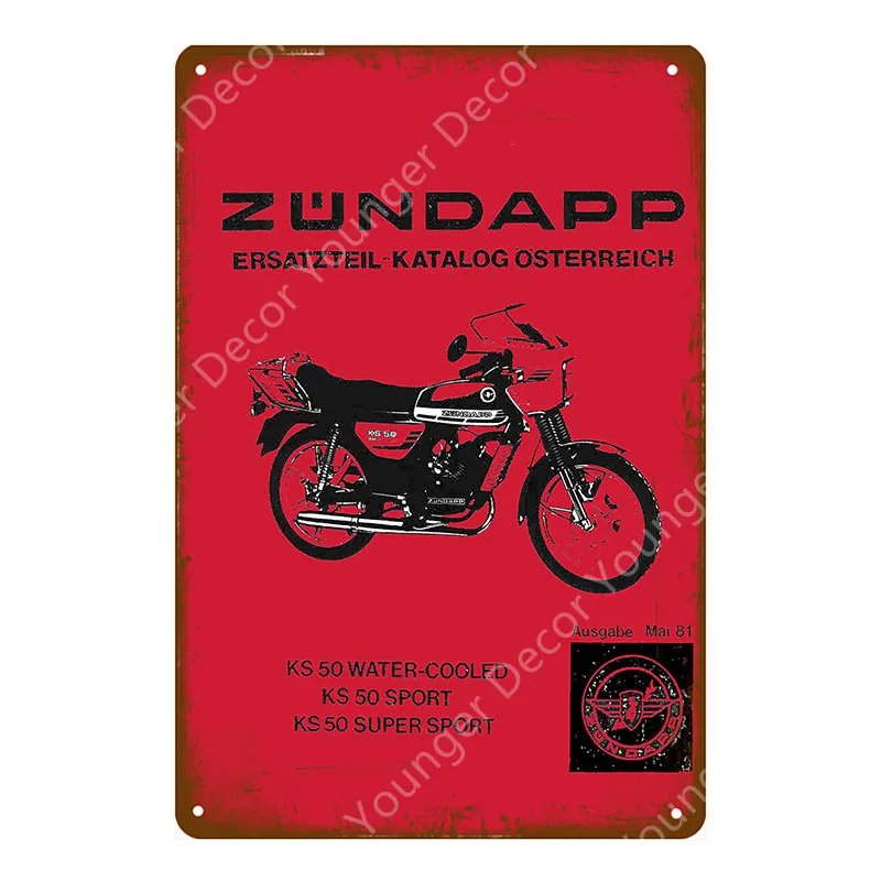 YD6940G Классический Zundapp мотоциклы металлическая пластина оловянные знаки винтажный металлический постер гараж; клуб бар украшение стены домашний декор доска - Цвет: YD6940G