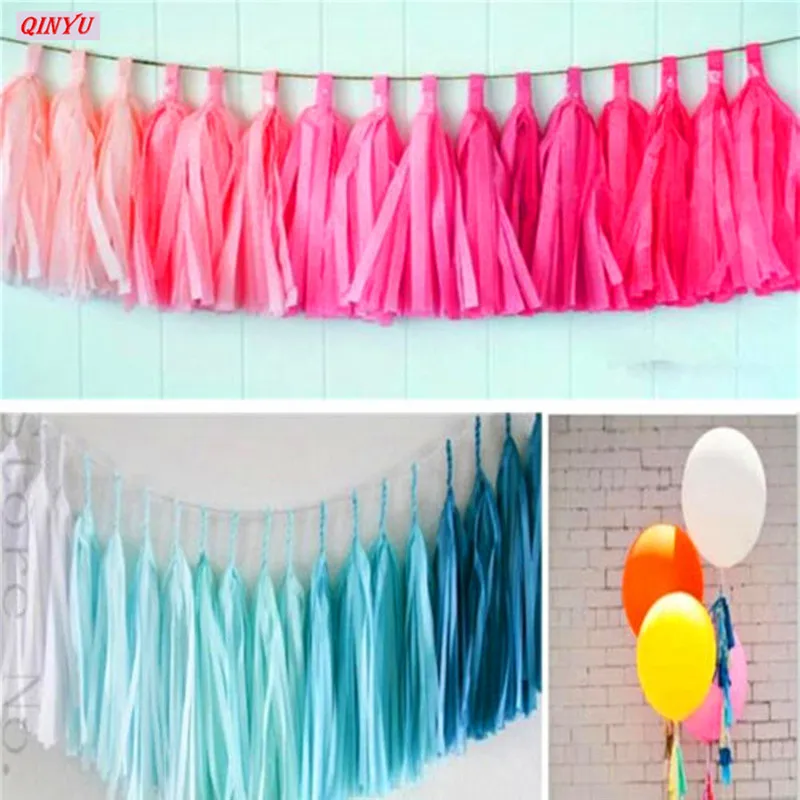 Аксессуары для украшения DIY бумажная гирлянда с кисточками товары свадьбы дня