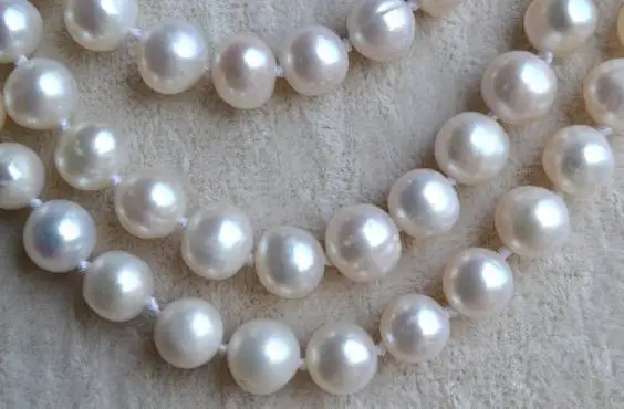 Handmade Real Pearl Jewellery 70 inches Long Necklace AA8-9MM White Freshwater Bridesmaid Statement Jewelry | Украшения и