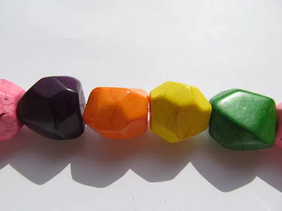 

wholesale turquoise gemstone freeform nuggets faceted assortment jewelry bead 15-20mm --5strands 16inch