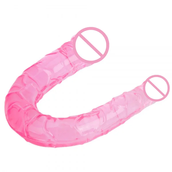 Erotic Jelly Silicone Double Ended Big Dildo Lesbian Vagina GSpot Massage Head Dick Anal Plug Sex Toys For Woman Shop | Красота и