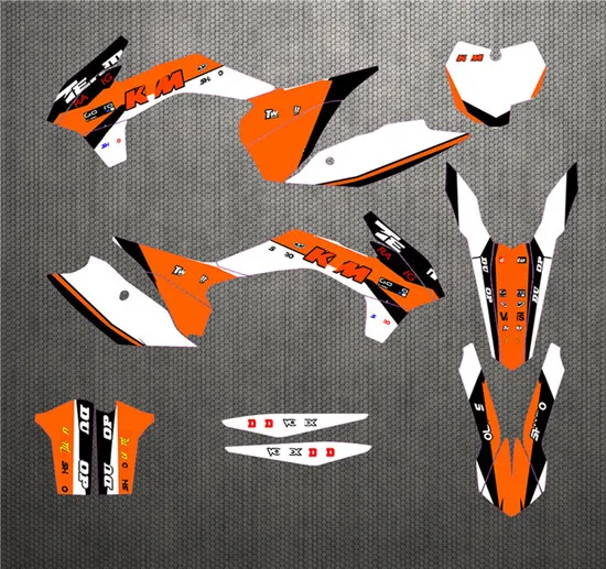 as shown Мотоциклетные команды графика фоны наклейки для KTM SXF 2013 EXC - Цвет: as shown