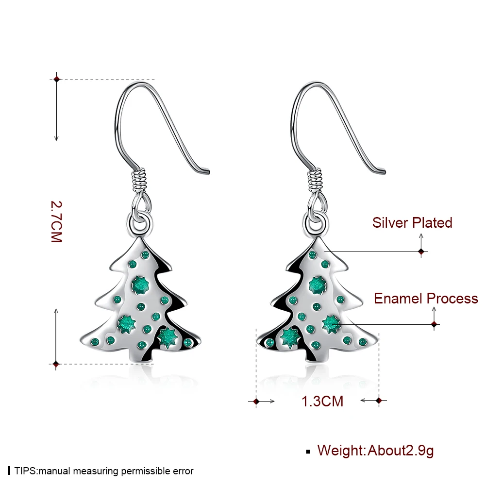 Женские серьги KITEAL с серебряным покрытием 2017|earrings christmas|women earringsearrings christmas tree |