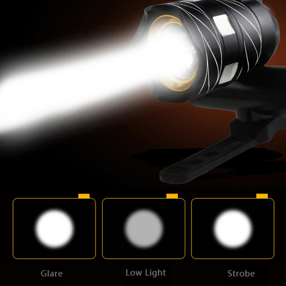 XUNATA Free Zoom Водонепроницаемый T6 светодиодный велосипедный фонарь передняя фара для велосипеда фонарь с USB Перезаряжаемый велосипедный фонарь