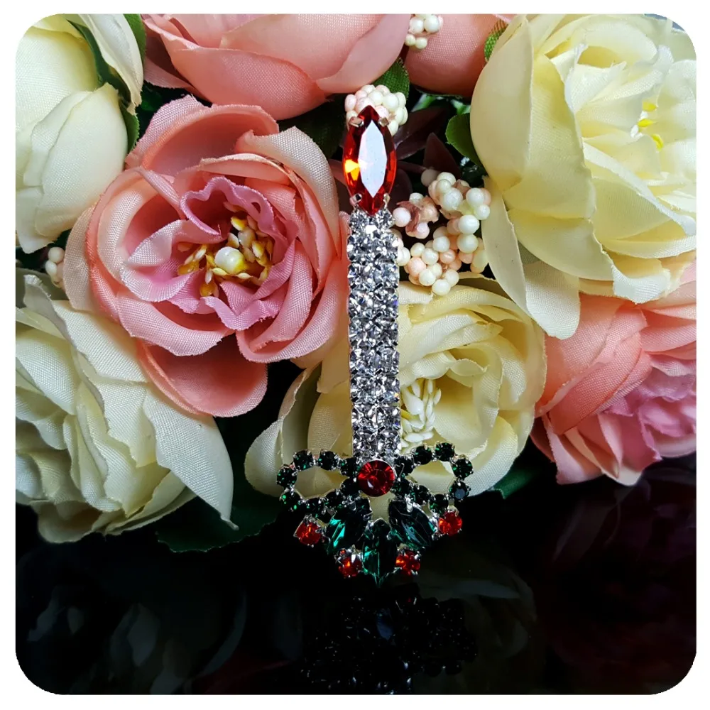 Рождественская Тема стразы брошь свеча булавки украшения и подарок|rhinestone brooch|brooch