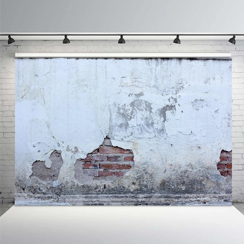 Фон для фотосъемки новорожденных с трещинами старой потертой кирпичной стеной